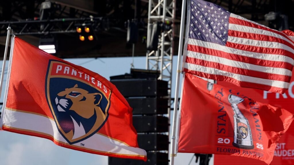 Drier than last year’s parade, proud Panthers party at beach