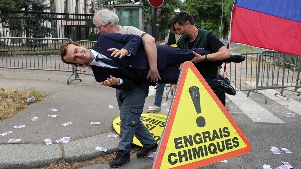 Greenpeace steals Macron wax statue to protest French ties with Russia