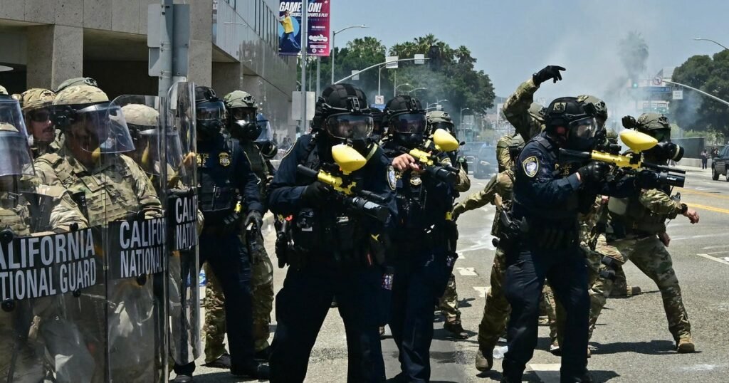 National Guard troops arrive in Los Angeles as immigration enforcement tensions escalate
