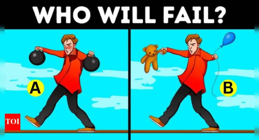 Optical Illusion: Only the smartest person can tell who will fall while walking the rope |